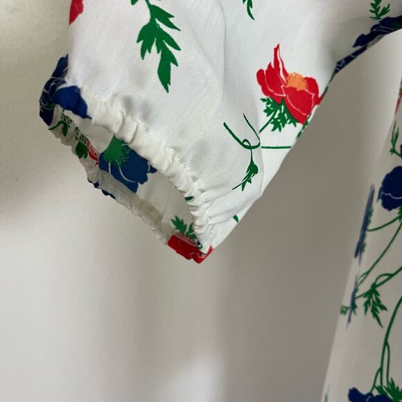 Vintage 70s Floral Tulip House Dress Nightgown Lord & Taylor // Size Medium - Picture 5 of 7